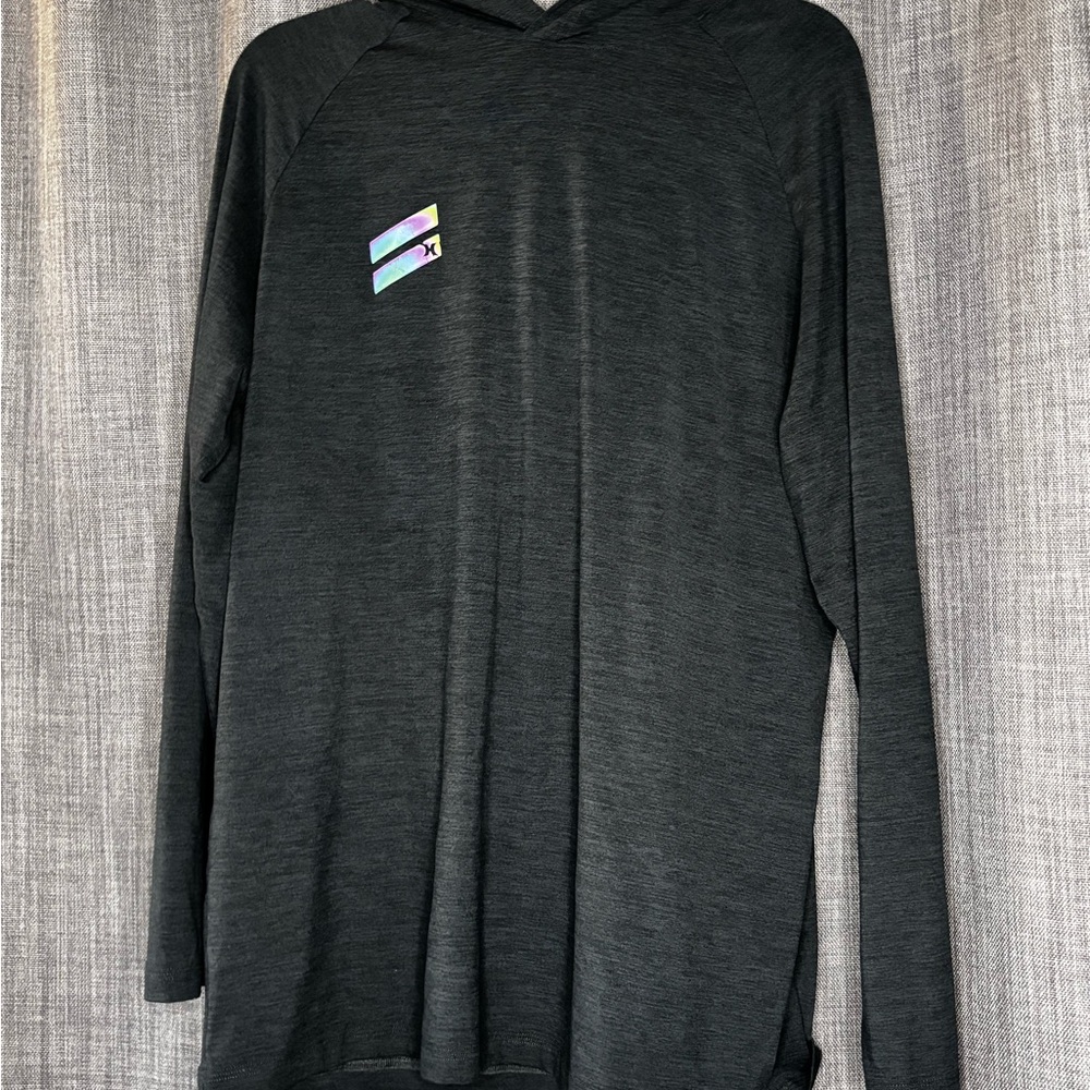 Hurley Charcoal Hoodie with Iridescent Logo
